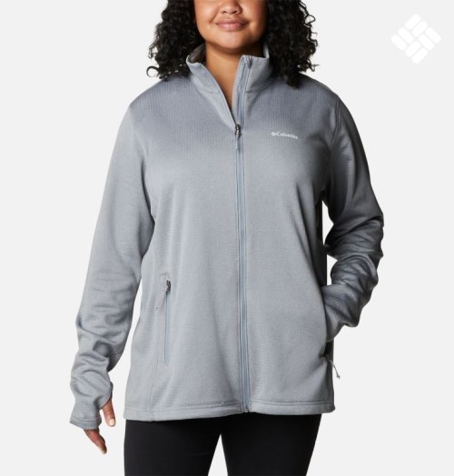 Columbia Park View Grid Full Zip Fleece Gensere Dame Grå | Plus Size 42396X